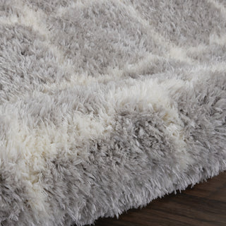 Nourison Ultra Plush Shag ULP02 Grey/Ivory Area Rug 2' X 4'