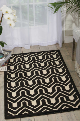 Nourison Ultima UL316 Ivory/Black Area Rug Room Image