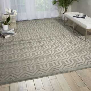 Nourison Ultima UL316 Silver/Green Area Rug Room Image Feature