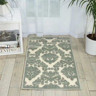 Nourison Ultima UL513 Ivory Green Area Rug Room Image Feature