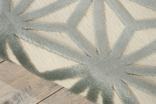 Nourison Ultima UL631 Ivory Aqua Area Rug Detail Image