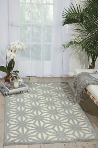 Nourison Ultima UL631 Ivory Aqua Area Rug Room Image