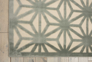 Nourison Ultima UL631 Ivory Aqua Area Rug Corner Image