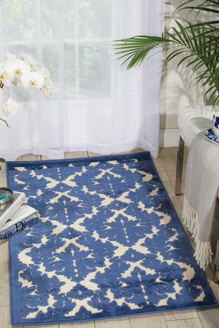 Nourison Ultima UL632 Ivory Blue Area Rug Room Image Feature