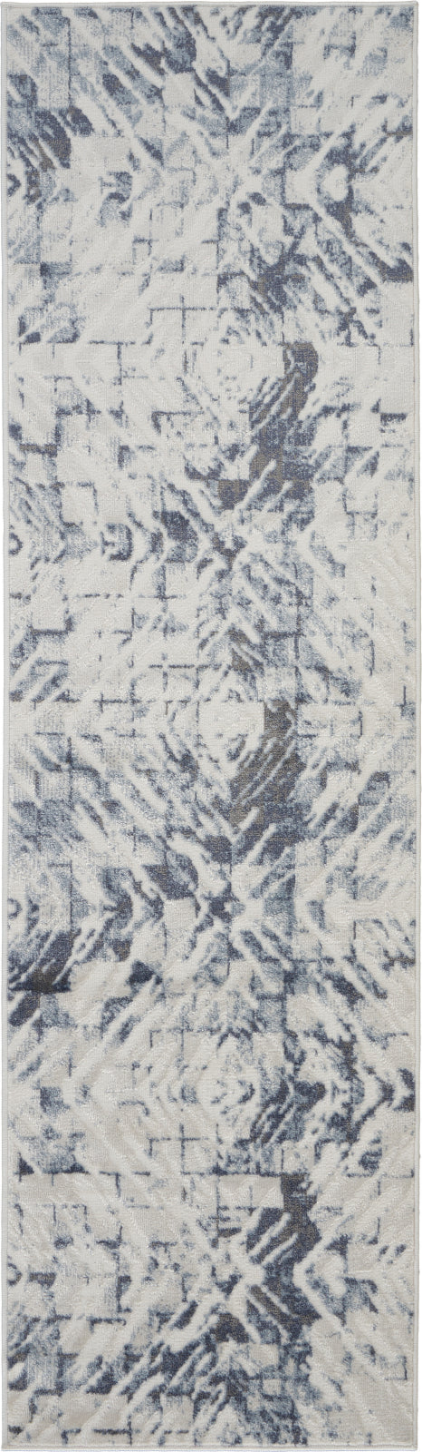 Nourison Urban Decor URD02 Ivory/Blue Area Rug Room Image Feature