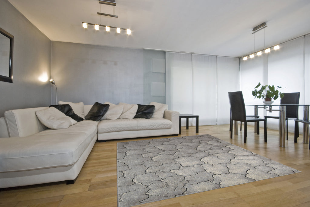 Nourison Utopia UTP06 Granite Area Rug 6' X 8' Living Space Shot Feature