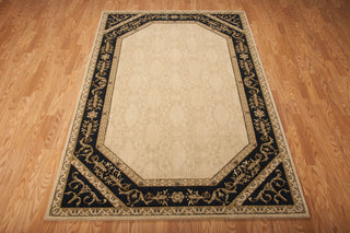 Nourison Vallencierre VA35 Beige Black Area Rug 6' X 8' Floor Shot Feature