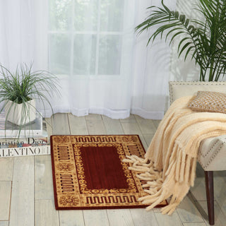 Nourison Vallencierre VA17 Burgundy Area Rug Room Image Feature