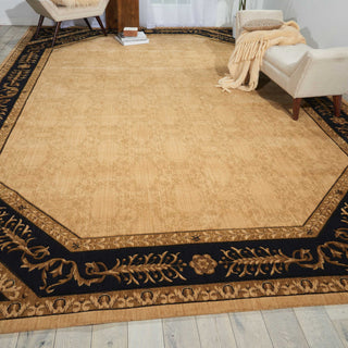 Nourison Vallencierre VA35 Beige Black Area Rug Room Image Feature