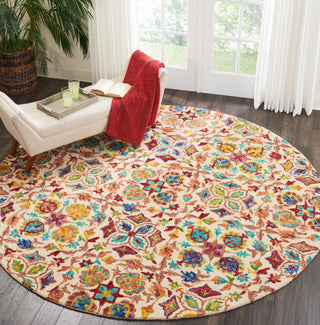 Nourison Vivid VIV08 Ivory Area Rug Room Image Feature