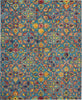 Nourison Vivid VIV08 Teal Area Rug 8' X 10'6''