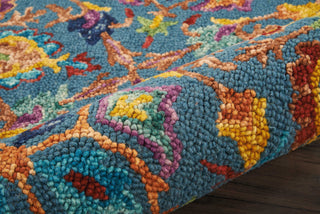 Nourison Vivid VIV08 Teal Area Rug Detail Image