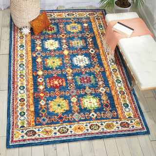 Nourison Vivid VIV09 Navy Area Rug Room Image Feature