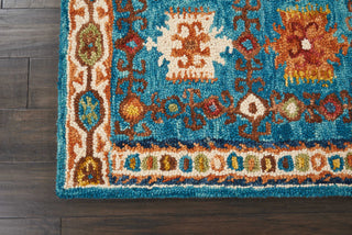 Nourison Vivid VIV09 Teal Area Rug Corner Image