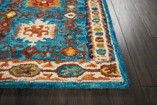 Nourison Vivid VIV09 Teal Area Rug Detail Image