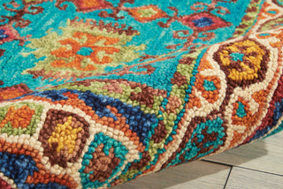 Nourison Vivid VIV09 Teal Area Rug Detail Image