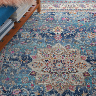 Nourison Vintage Kashan VKA01 Blue Area Rug 4' X 6'