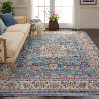 Nourison Vintage Kashan VKA01 Blue Area Rug Room Image Feature