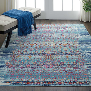 Nourison Vintage Kashan VKA02 Blue Area Rug Room Image Feature