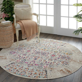 Nourison Vintage Kashan VKA02 Ivory Area Rug 6' Rnd Feature