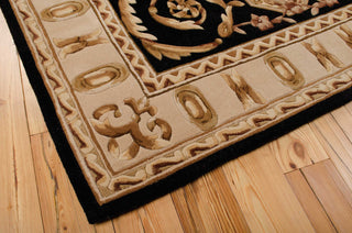 Nourison Versailles Palace VP14 Black Area Rug Corner Image