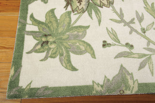 Nourison Artisanal Delight WAD06 Felicite Leaf Area Rug by Waverly 5' X 7' Corner Shot