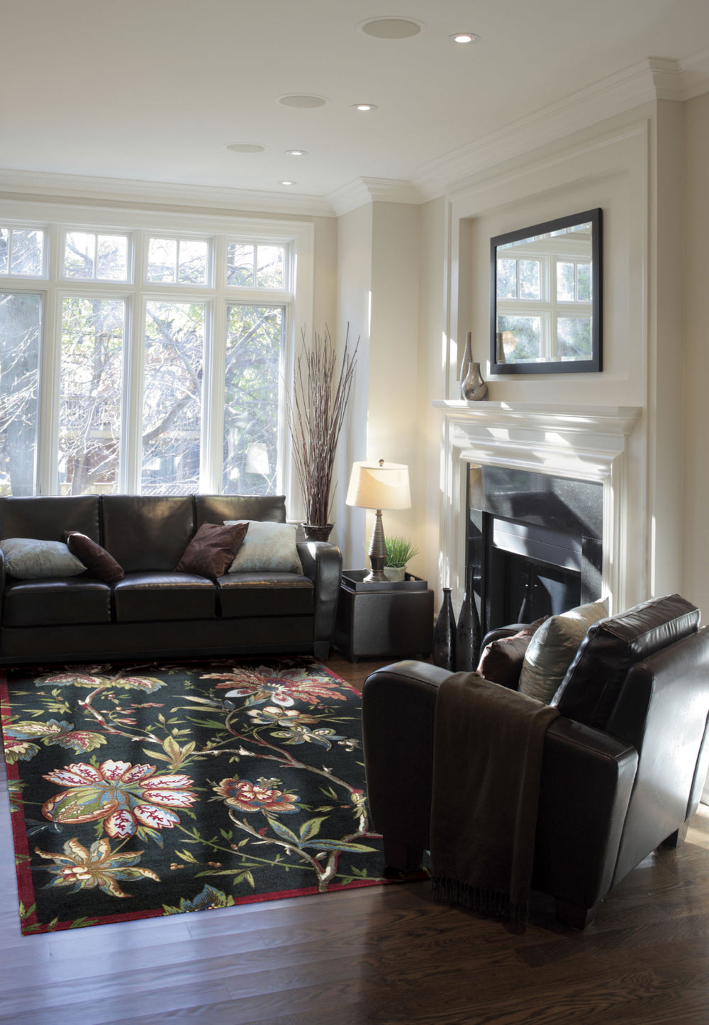 Nourison Artisanal Delight WAD06 Felicite Noir Area Rug by Waverly 5' X 7' Living Space Shot Feature