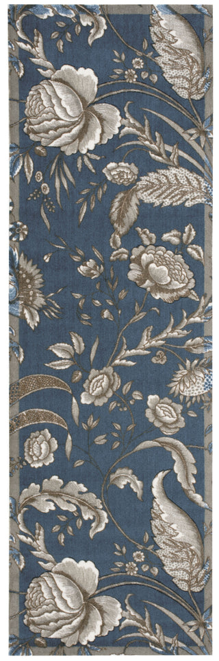 Nourison Artisanal Delight WAD07 Fanciful Indigo Area Rug by Waverly 3' X 8'