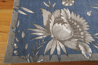 Nourison Artisanal Delight WAD07 Fanciful Indigo Area Rug by Waverly 5' X 7' Corner Shot