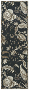 Nourison Artisanal Delight WAD07 Fanciful Noir Area Rug by Waverly 3' X 8'