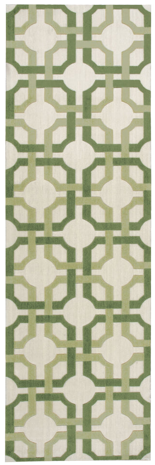 Nourison Artisanal Delight WAD09 Groovy Grille Leaf Area Rug by Waverly 3' X 8'