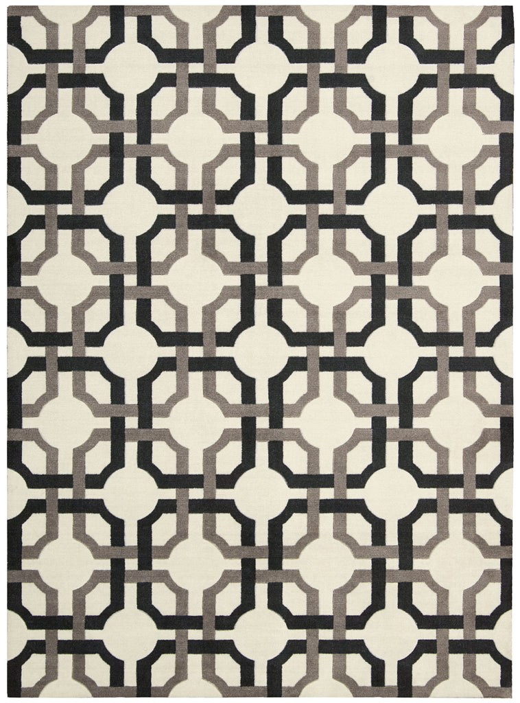 Nourison Artisanal Delight WAD09 Groovy Grille Licorice Area Rug by Waverly main image