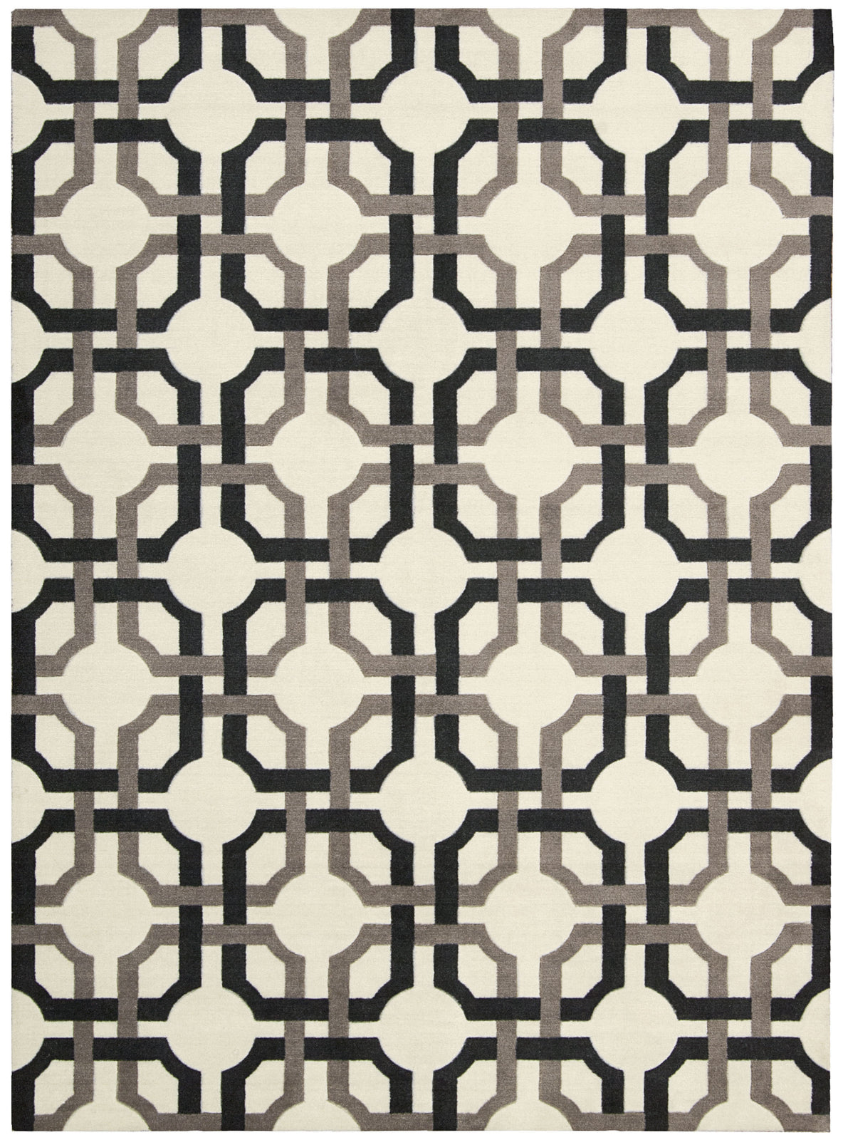 Nourison Artisanal Delight WAD09 Groovy Grille Licorice Area Rug by Waverly main image