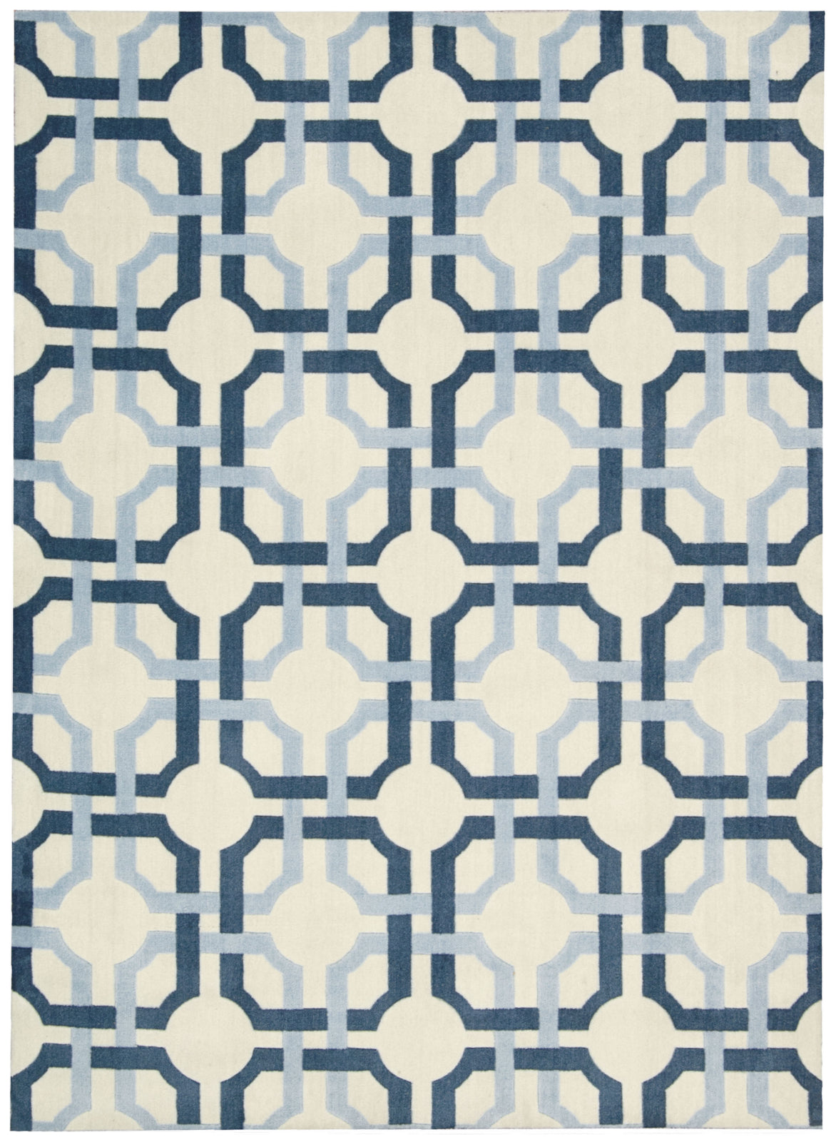 Nourison Artisanal Delight WAD09 Groovy Grille Sky Area Rug by Waverly main image