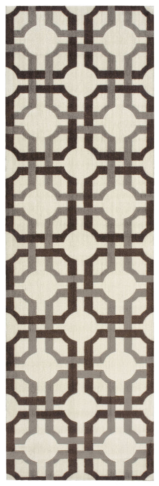 Nourison Artisanal Delight WAD09 Groovy Grille Tobacco Area Rug by Waverly 3' X 8'