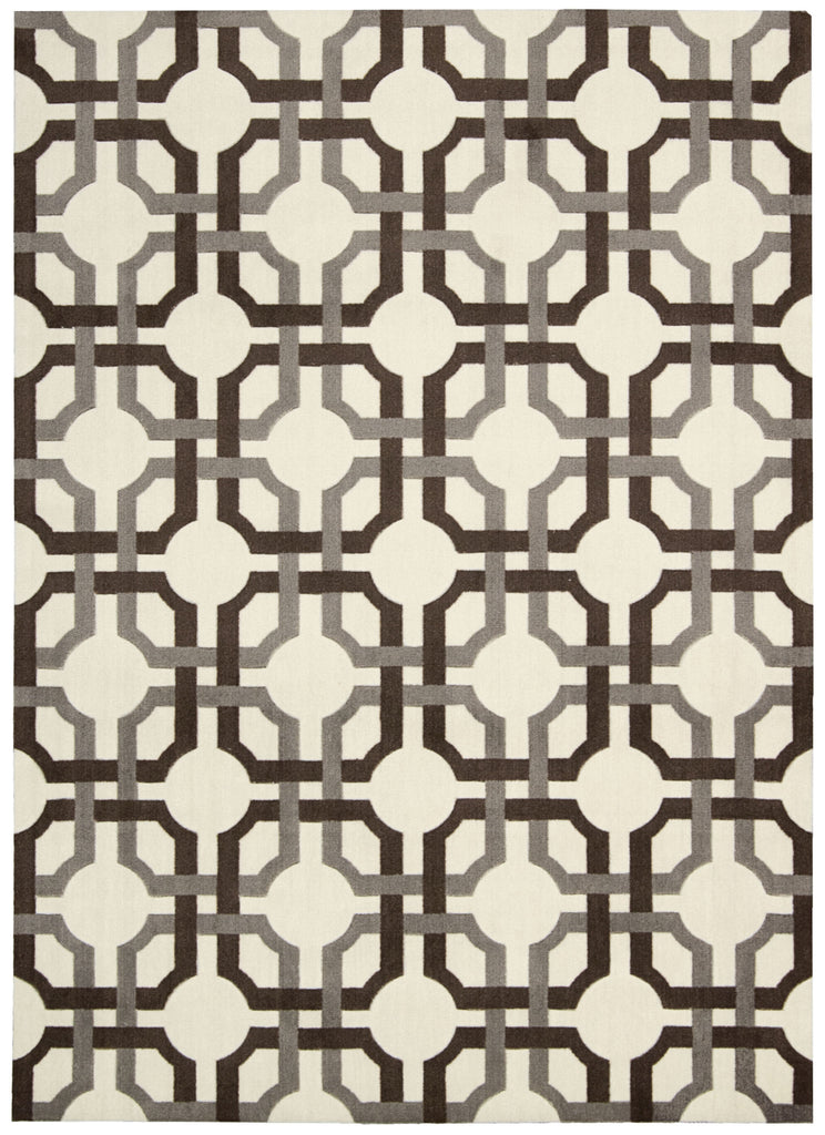 Nourison Artisanal Delight WAD09 Groovy Grille Tobacco Area Rug by Waverly main image