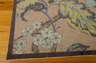 Nourison Artisanal Delight WAD20 Graceful Garden Blue Jay Area Rug by Waverly 5' X 7' Corner Shot