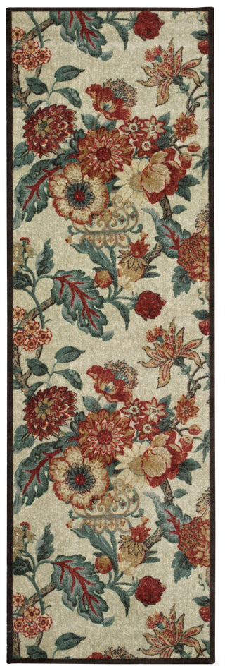 Nourison Artisanal Delight WAD20 Graceful Garden Poppy Area Rug by Waverly 3' X 8'