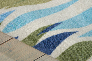 Nourison Sun and Shade SND01 Bits Pieces Seaglass Area Rug by Waverly Detail Image