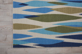 Nourison Sun and Shade SND01 Bits Pieces Seaglass Area Rug by Waverly Corner Image