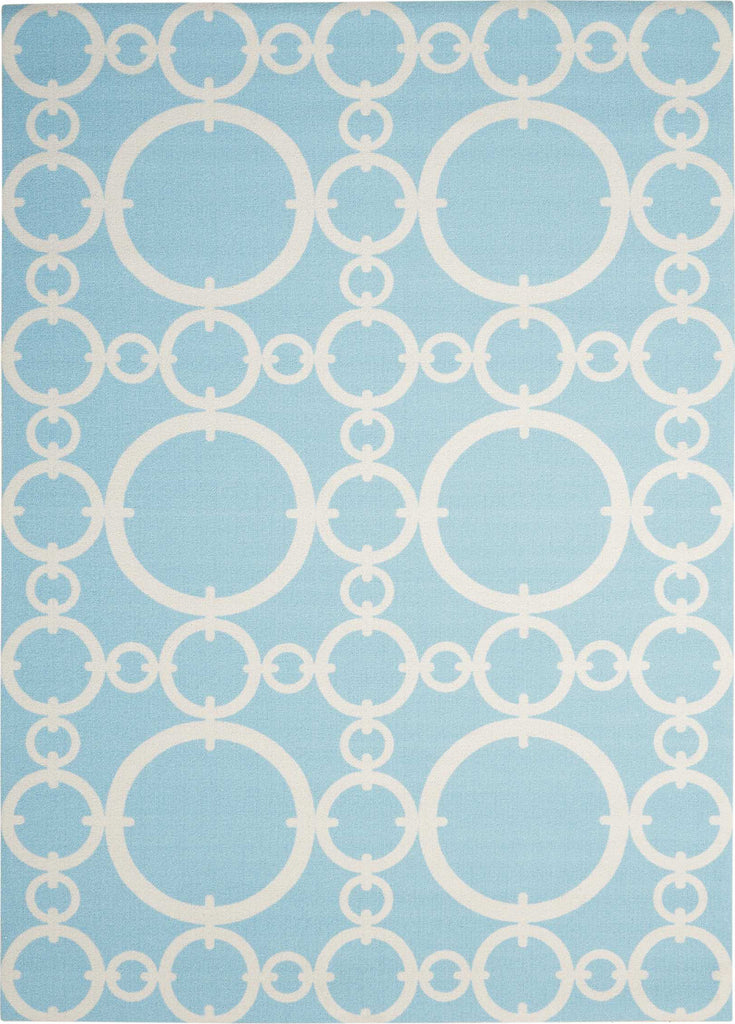 Nourison Sun and Shade SND02 Connected Aquamarine Area Rug by Waverly