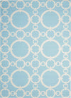 Nourison Sun and Shade SND02 Connected Aquamarine Area Rug by Waverly 5'3'' X 7'5''