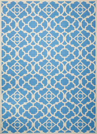 Nourison Sun and Shade SND04 Lovely Lattice Azure Area Rug by Waverly