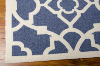 Nourison Sun and Shade SND04 Lovely Lattice Lapis Area Rug by Waverly Corner Image