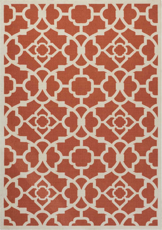 Nourison Sun and Shade SND04 Lovely Lattice Sienna Area Rug by Waverly Main Image