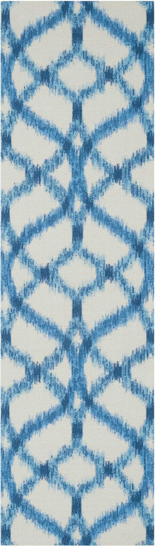 Nourison Sun and Shade SND05 Izmir Ikat Aegean Area Rug by Waverly 2'3'' X 8' Runner Image