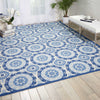 Nourison Sun and Shade SND16 Solar Flair Navy Area Rug by Waverly Room Image Feature