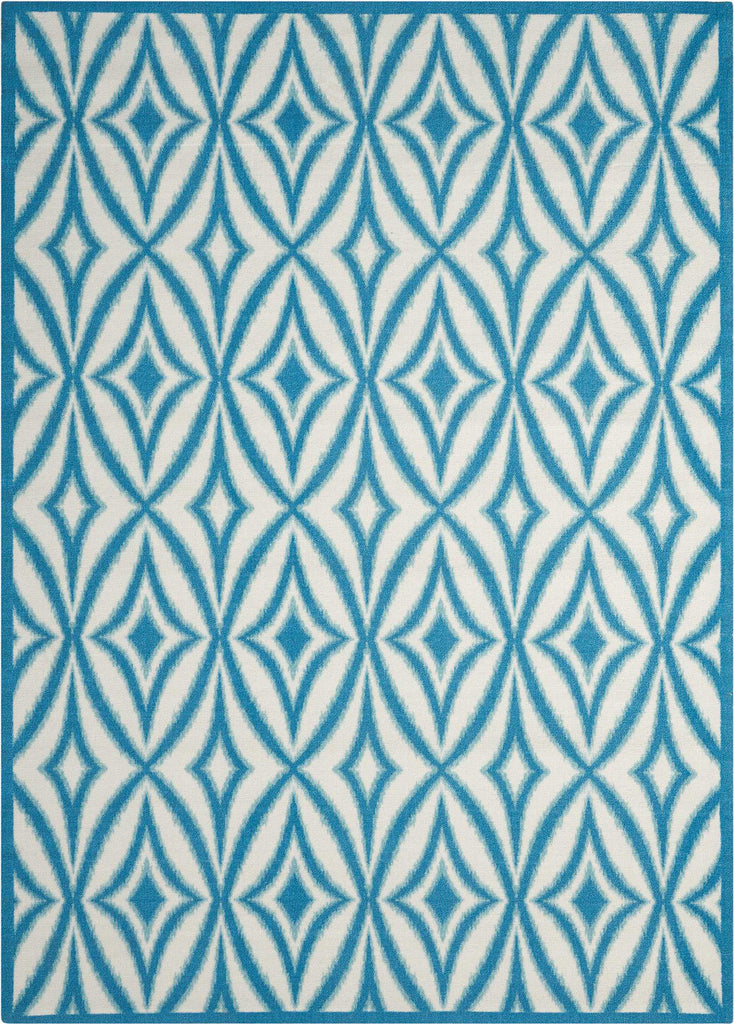 Nourison Sun and Shade SND19 Centro Azure Area Rug by Waverly