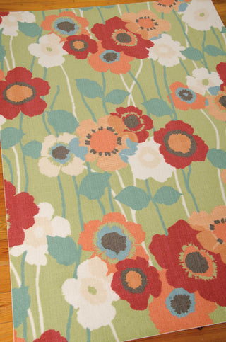 Nourison Sun and Shade SND27 Pic-A Poppy Seaglass Area Rug by Waverly Main Image