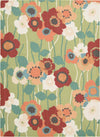 Nourison Sun and Shade SND27 Pic-A Poppy Seaglass Area Rug by Waverly 5'3'' X 7'5''